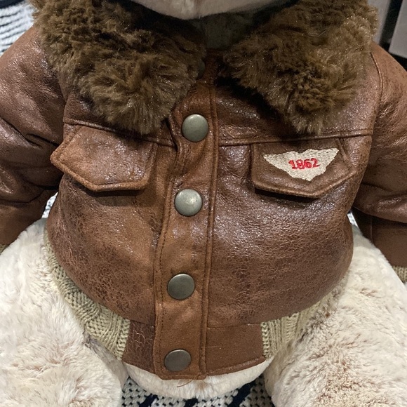 FAO Schwarz Large Brown Teddy Bear with Bomber Jacket Toys R Us Plush - Picture 7 of 7